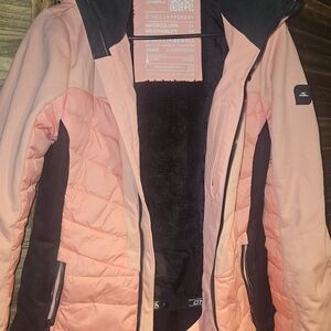 O'Neill Women's Coral and Black Ski Jacket